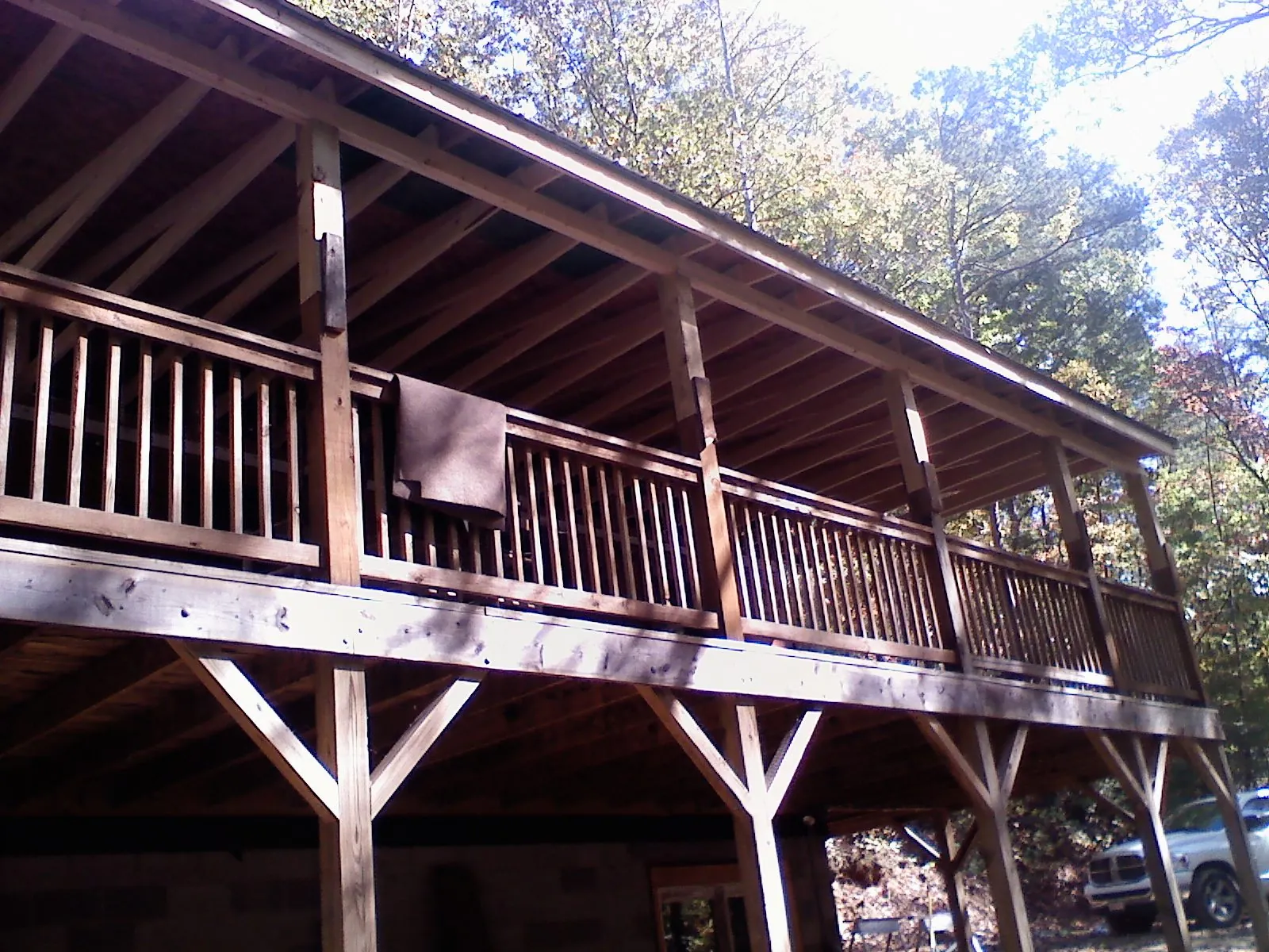 Timber framing under a new elevated porch and deck — Roof Leak Repair in Okauchee by Roofing Brothers